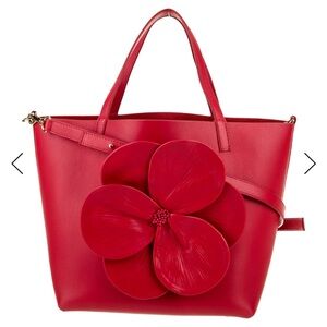 Carolina Herrera Red Floral Tote Bag